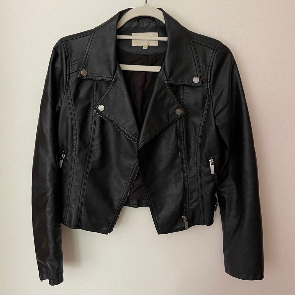 Women’s Vegan Leather Black Jacket Size XS